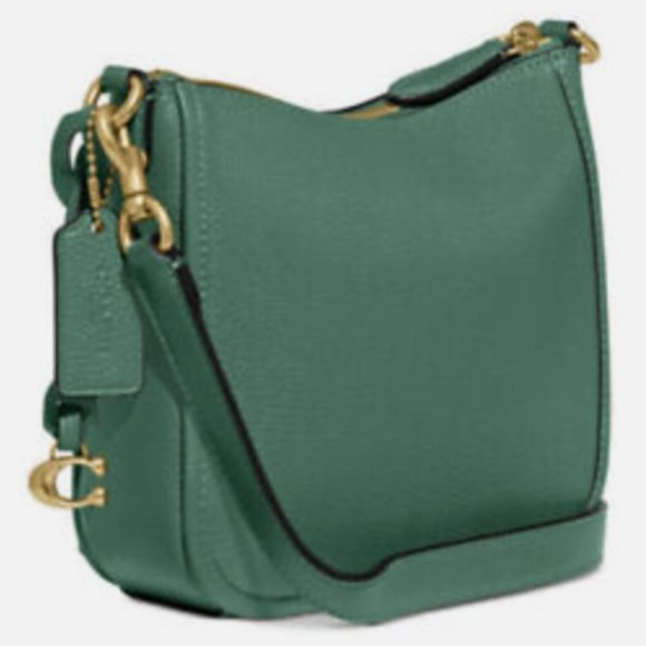 Coach Chaise Pebble Leather Bright Green Crossbody - Used - Picture 2 of 14